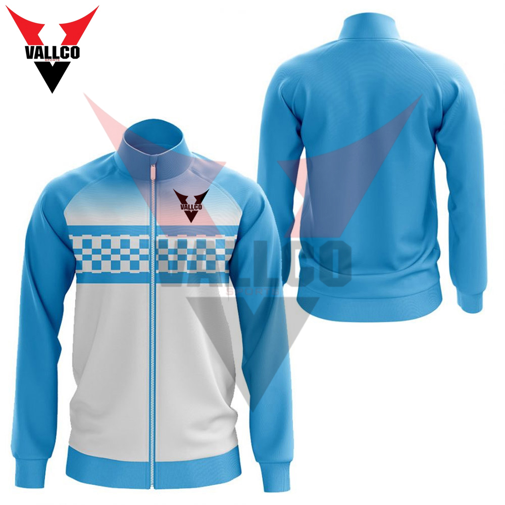 In Blue And White Colors Best Soft Touch Material Wholesale Price Durable Sublimation Jackets - view 5