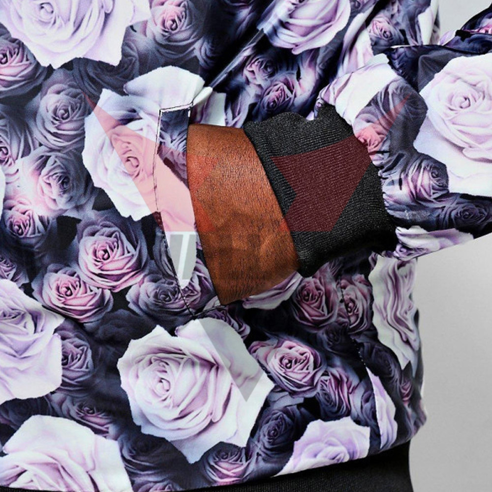 Customized Made Big Tall Black Rose  Printed Men Jacket Best Quality Sublimation Jackets For Winter - view 6