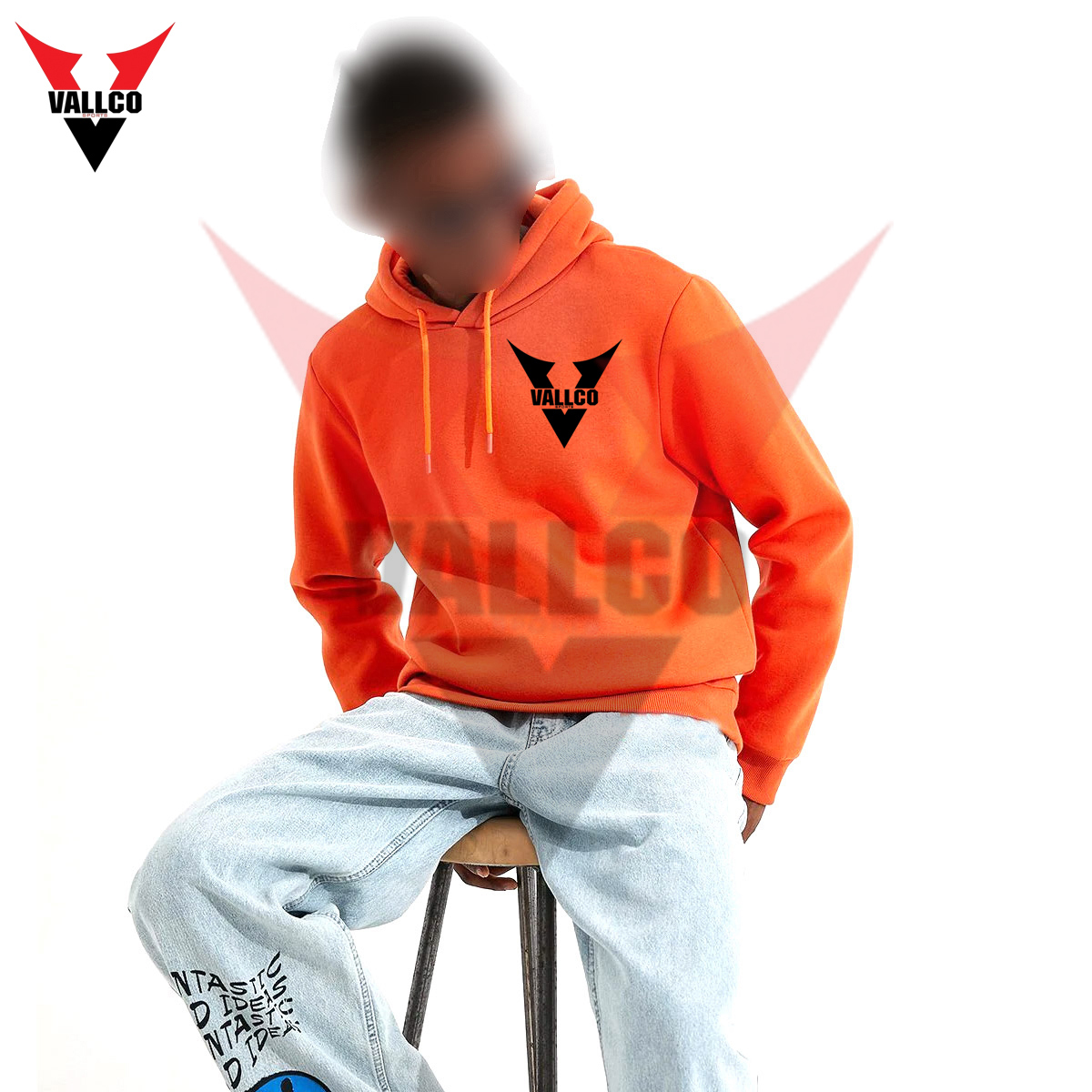 Best Quality Product Pullover Style Side Pocket Fall Winter Wear In Orange Color Oversize Hoodies  - view 5