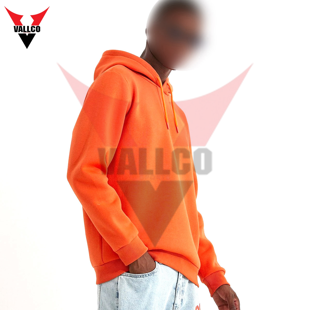 Best Quality Product Pullover Style Side Pocket Fall Winter Wear In Orange Color Oversize Hoodies  - view 6