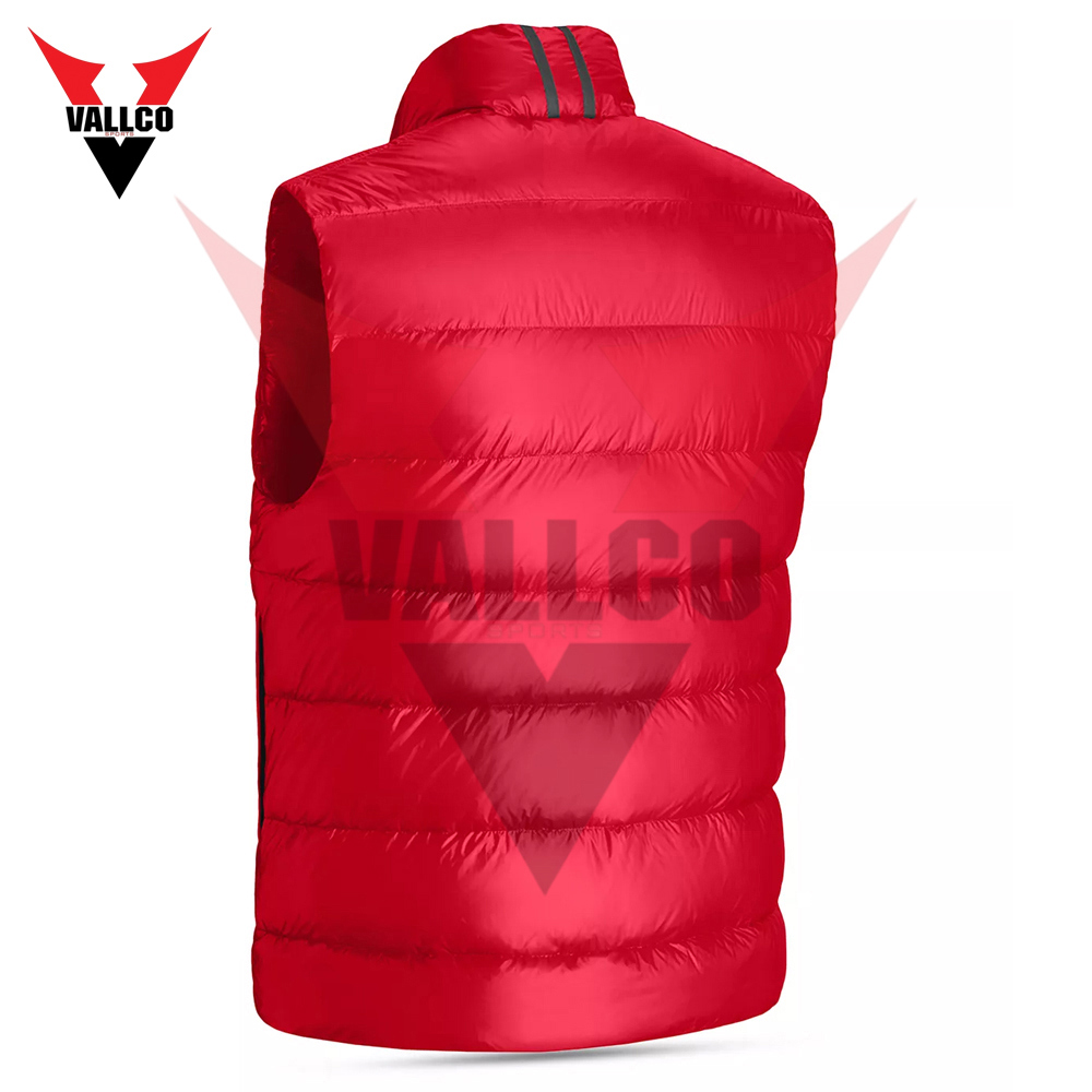 Red Color Good Seller Highland Quality Fully Customized Made Outdoor Wear Sleeveless Puffer Jackets - view 7