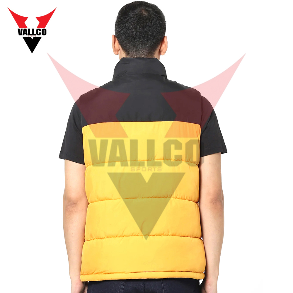 Black And Yellow Contrast Color New Arrival Customized Made Outer Wear Sleeveless Puffer Jackets - view 3