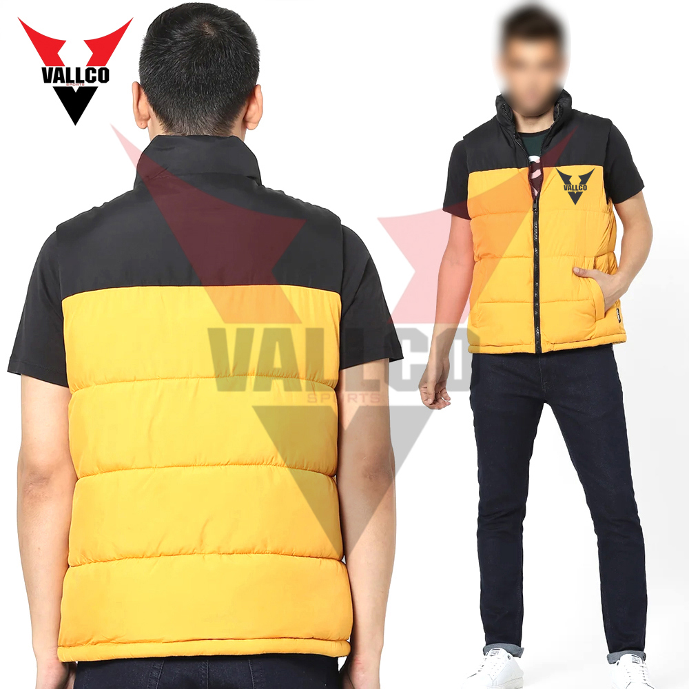 Black And Yellow Contrast Color New Arrival Customized Made Outer Wear Sleeveless Puffer Jackets - view 5
