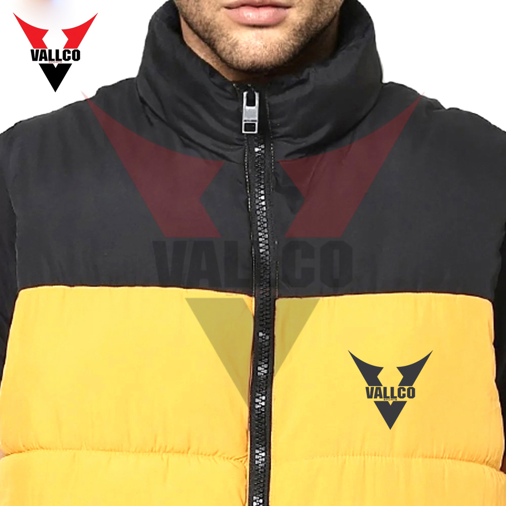 Black And Yellow Contrast Color New Arrival Customized Made Outer Wear Sleeveless Puffer Jackets - view 6