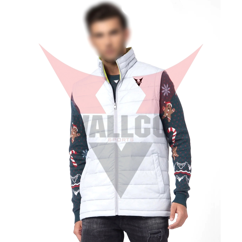 Solid Color With Own Logo Print Highest Quality OEM Service Newest Men Sleeveless Puffer Jackets