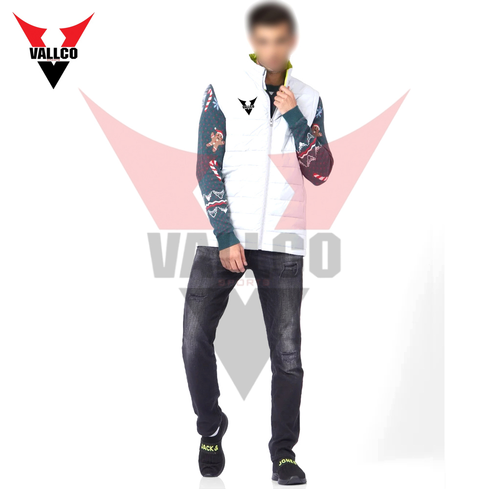 Solid Color With Own Logo Print Highest Quality OEM Service Newest Men Sleeveless Puffer Jackets - view 2