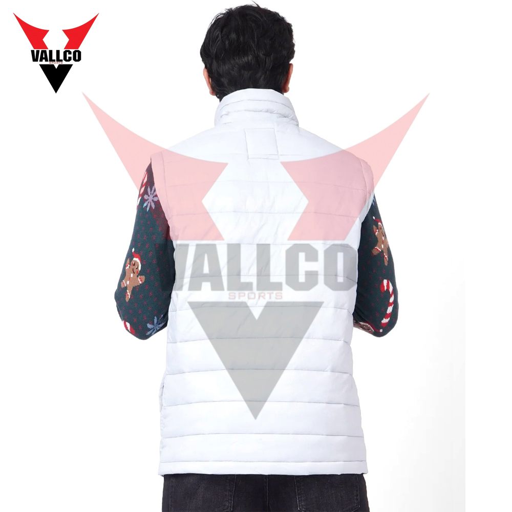 Solid Color With Own Logo Print Highest Quality OEM Service Newest Men Sleeveless Puffer Jackets - view 3