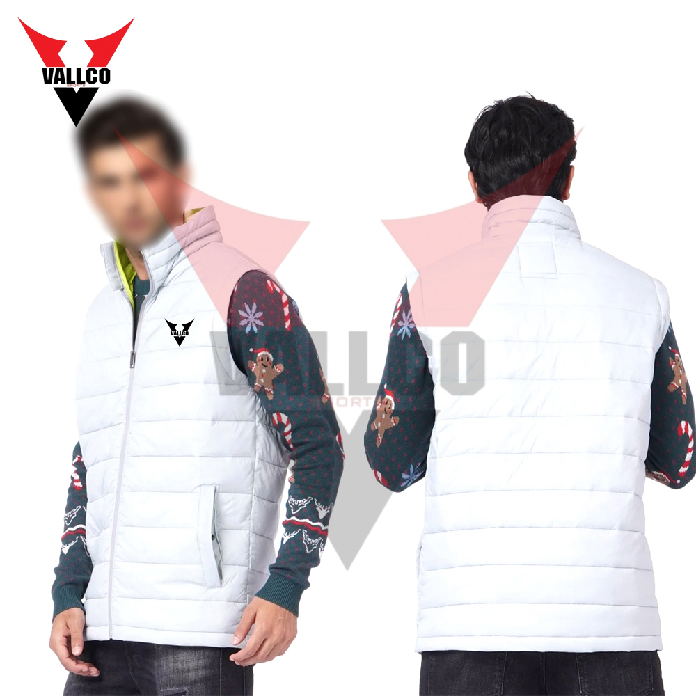 Solid Color With Own Logo Print Highest Quality OEM Service Newest Men Sleeveless Puffer Jackets - view 6
