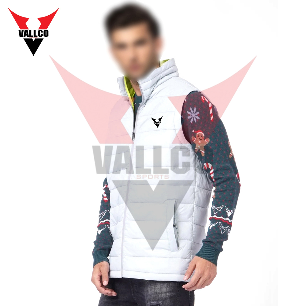Solid Color With Own Logo Print Highest Quality OEM Service Newest Men Sleeveless Puffer Jackets - view 10