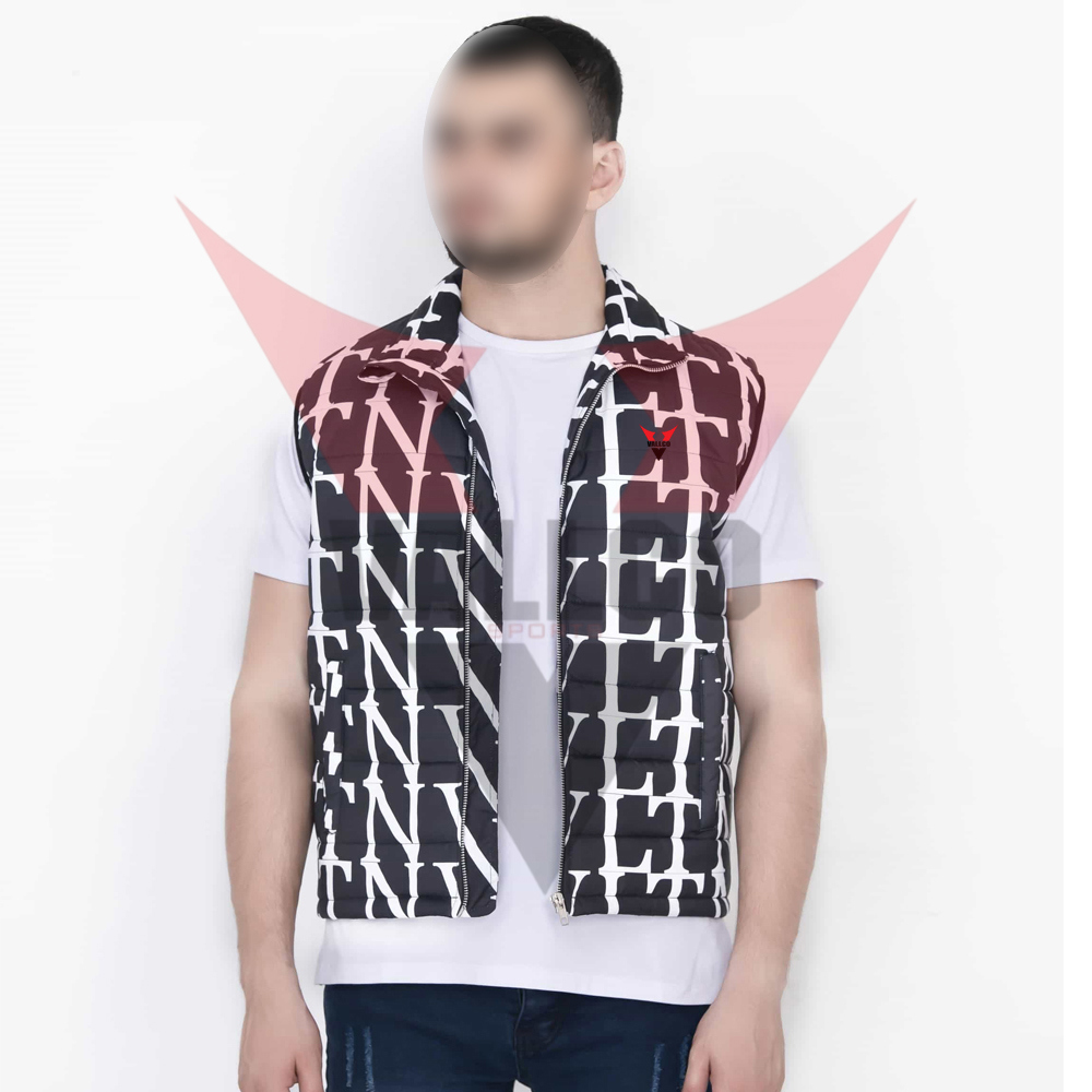 Black White Contrast Color Best Supplier Hand Made Customized Made Men Sleeveless Puffer Jackets