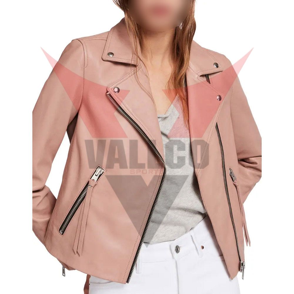 In Light Color Good Quality Comfortable Best Soft Fabric Women Fashion Wear Leather Jackets