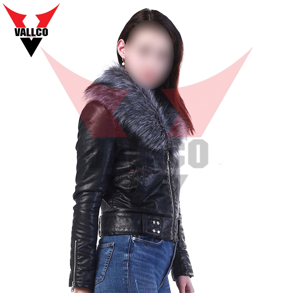High Quality Customized Logo Print Unique Design Fashion Casual Women Wear Leather Jackets - view 7