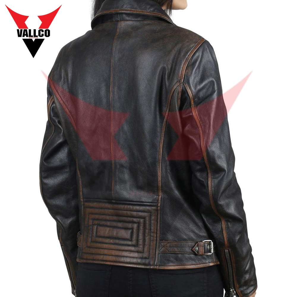 Women's Dark Brown Biker Leather Jacket High Quality With Reasonable Price  Leather Jacket - view 6