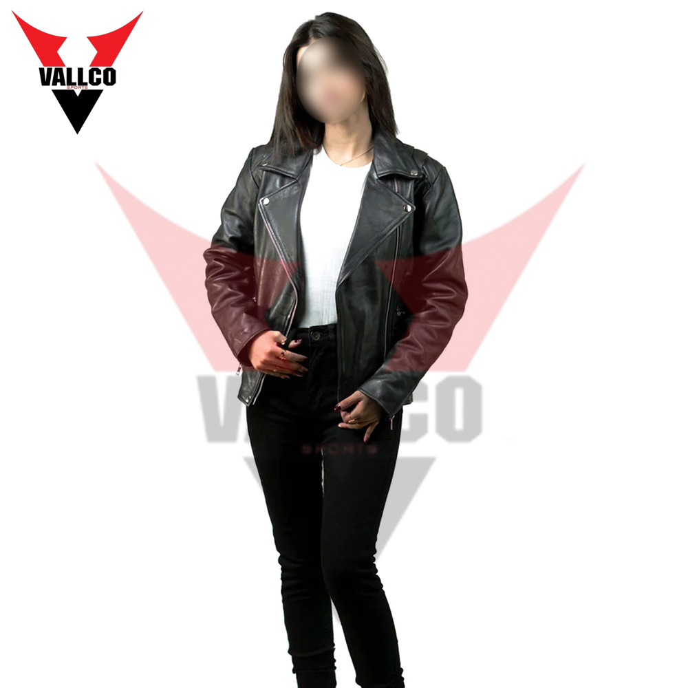 Black Color With Own Logo Best Supplier Fully Customized Made Women Winter Leather Jackets - view 11