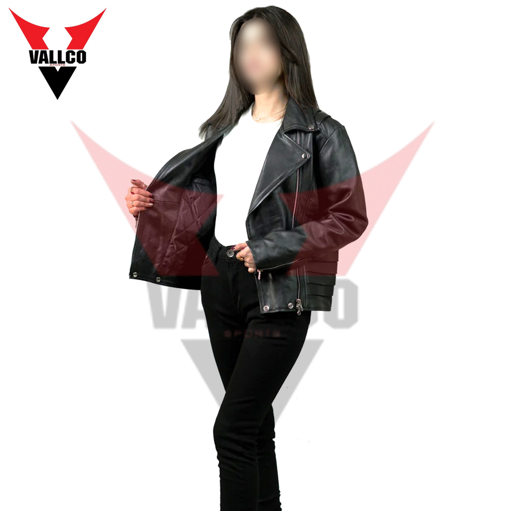 Black Color With Own Logo Best Supplier Fully Customized Made Women Winter Leather Jackets - view 12