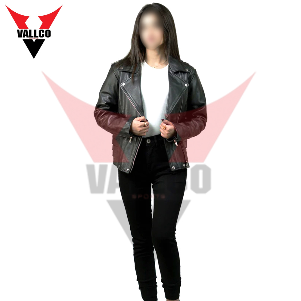 Black Color With Own Logo Best Supplier Fully Customized Made Women Winter Leather Jackets - view 15