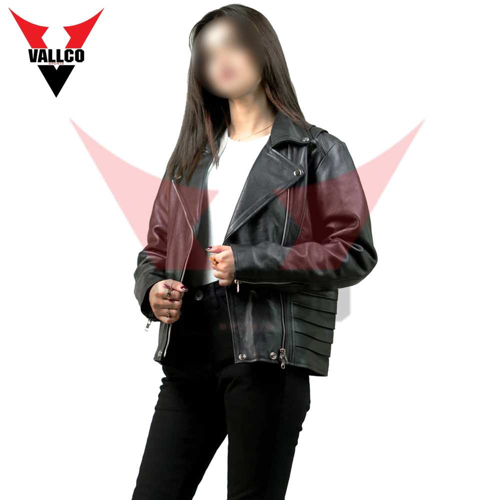 Black Color With Own Logo Best Supplier Fully Customized Made Women Winter Leather Jackets - view 17
