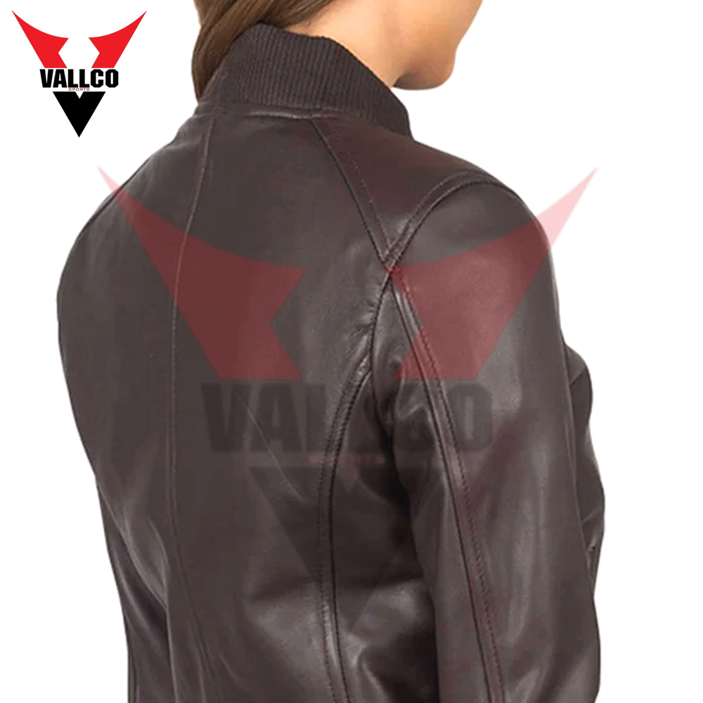 Brown Color Good Quality Make Your Own New Arrival Top Design Women Leaher Jackets - view 6