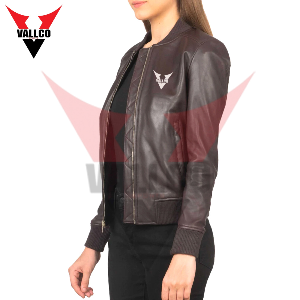 Brown Color Good Quality Make Your Own New Arrival Top Design Women Leaher Jackets - view 12
