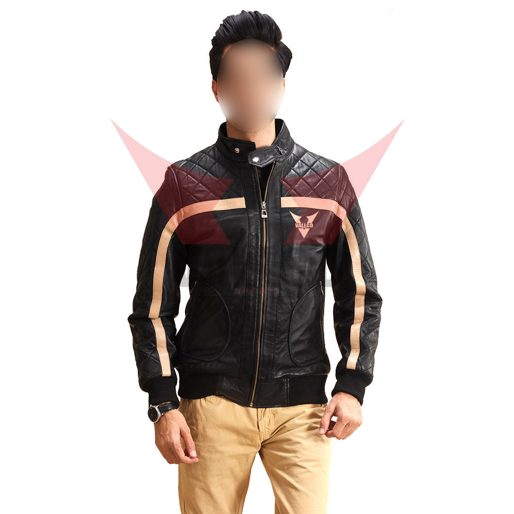 In Different Color Highest Quality Standard Collar Zipper Style Men Casual Wear Leather Jackets