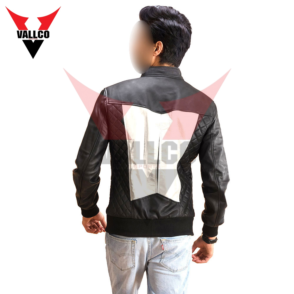 In Black And White Color Contrast Highest Quality Latest Style Men Outer Wear Leather Jackets - view 11