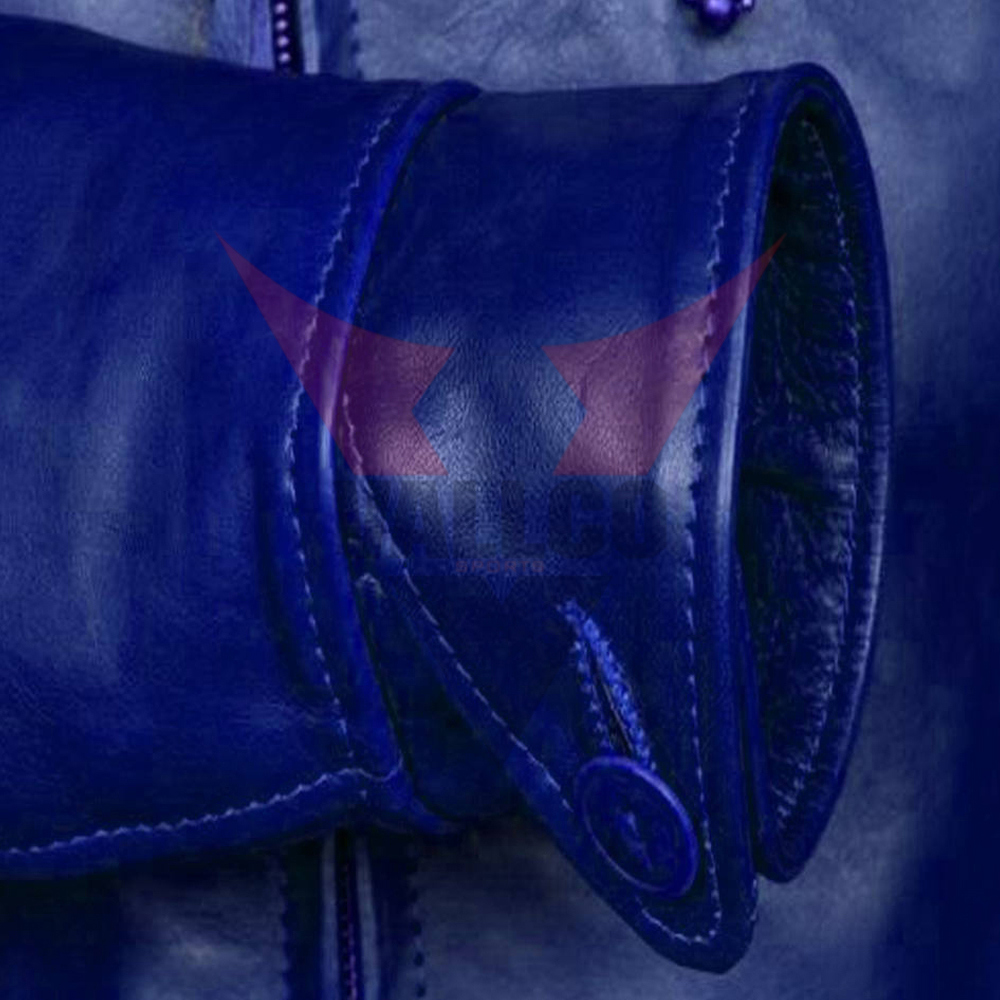 In Blue Color Color Fashion Wear Best Quality Side Zipper Style Men Casual Wear Leather Jacket - view 4