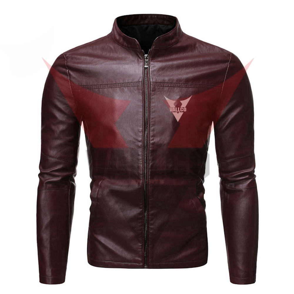 Men Street Wear Best Quality In Solid Color Plus Size Best Material Fashion Leather Jacket