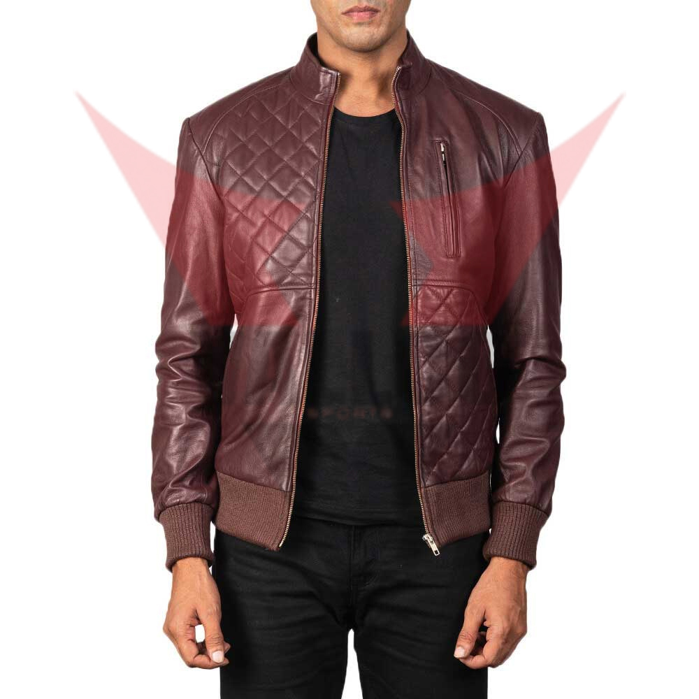 Brown Color With Custom Texture Highland Quality With Own Design Men Leather Jackets