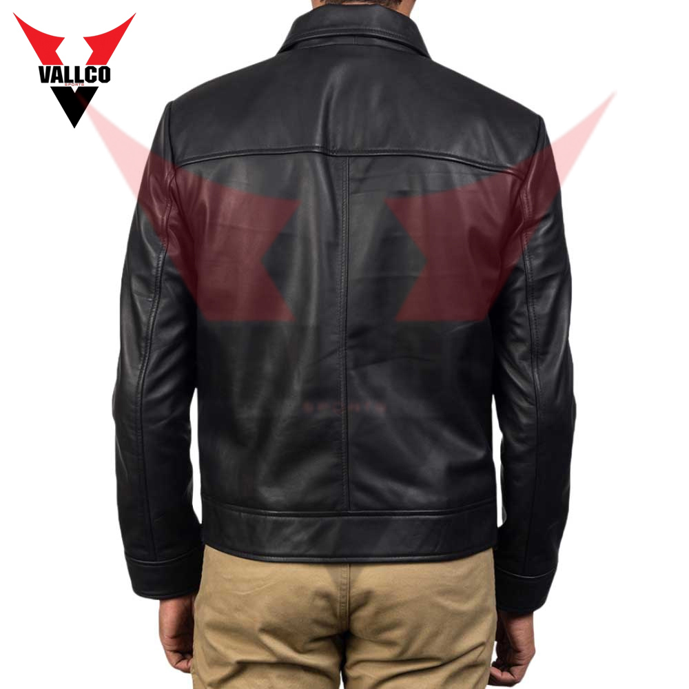 In One Solid Black Color Highest Quality Top Design Fashion Wear Leather Jackets - view 2