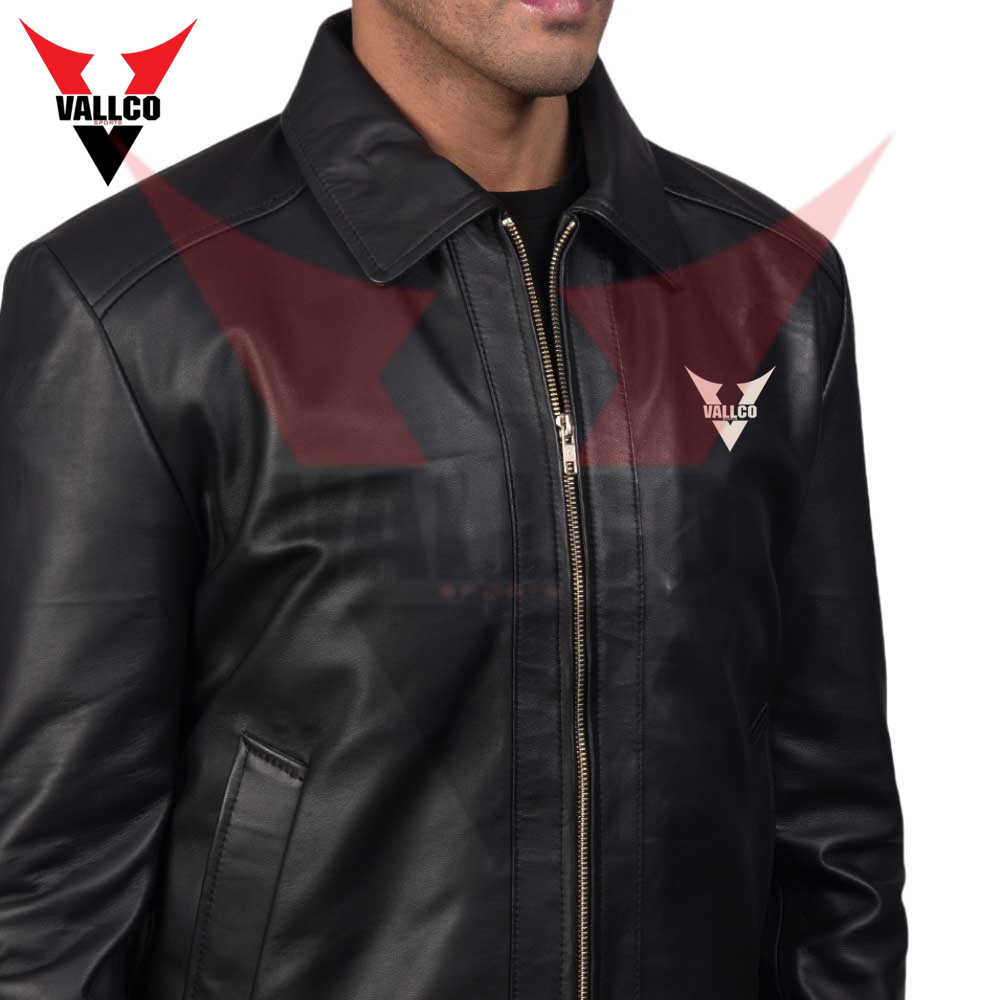 In One Solid Black Color Highest Quality Top Design Fashion Wear Leather Jackets - view 4