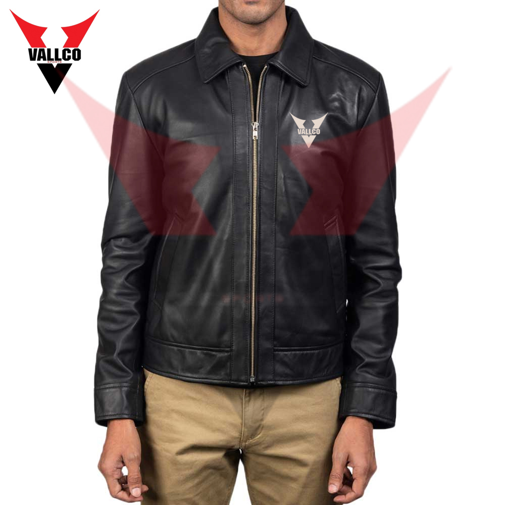 In One Solid Black Color Highest Quality Top Design Fashion Wear Leather Jackets - view 8