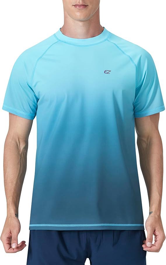 Men's Rash Guard Swim Shirts Summer UPF 50+ UV Sun Protection Quick Dry Beach Fishing Water Shirts 