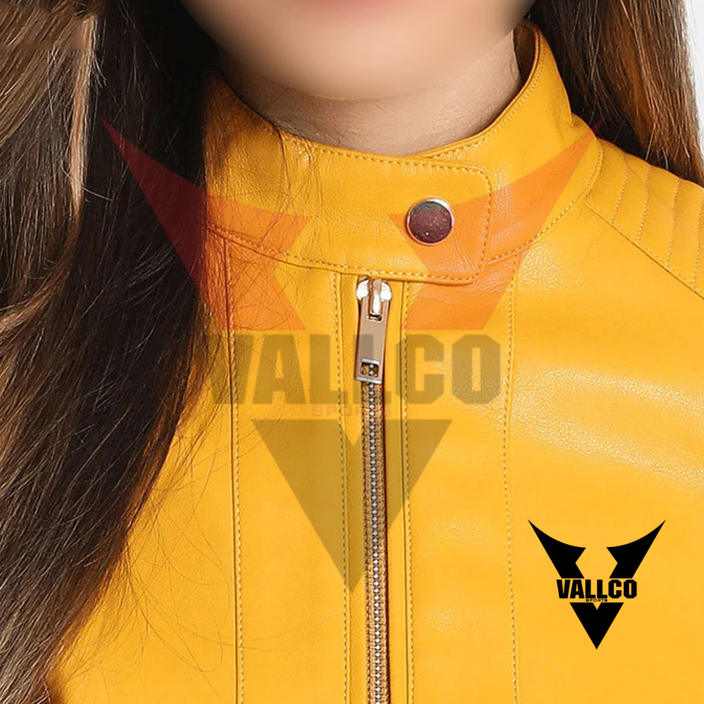 In Yellow Color Good Selling Breathable Unique Design Women Fashion Wear Leather Jackets - view 6