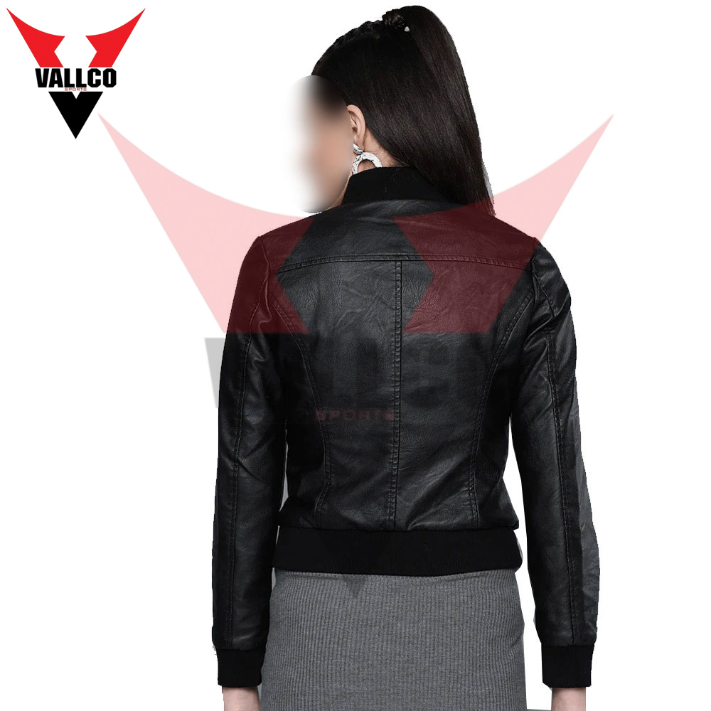 Black Color Breathable Soft Fabric Unique Design Women Fashion Wear Latest Style Leather Jackets - view 11