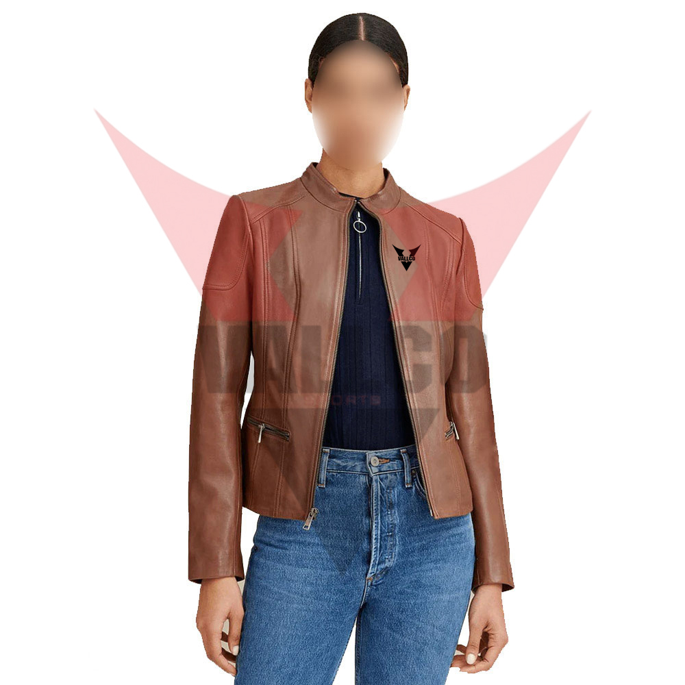 Casual Wear Product Best Quality Latest Style In Brown Color Fashion Wear Leather Jacket