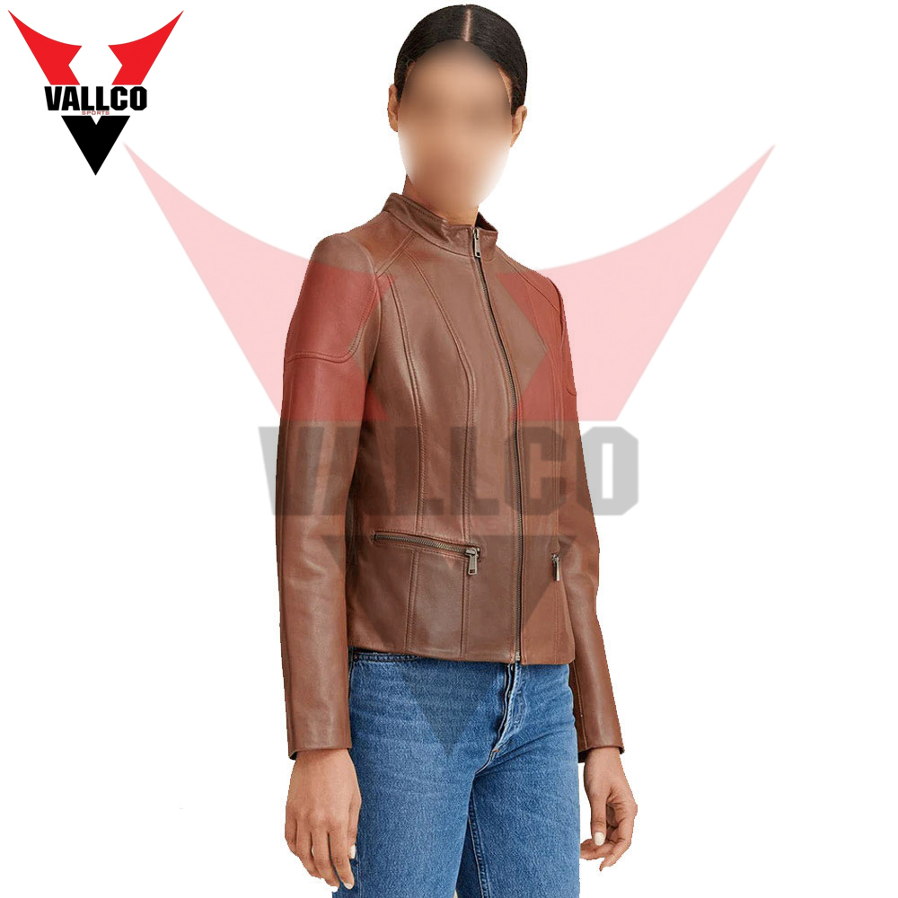 Casual Wear Product Best Quality Latest Style In Brown Color Fashion Wear Leather Jacket - view 2