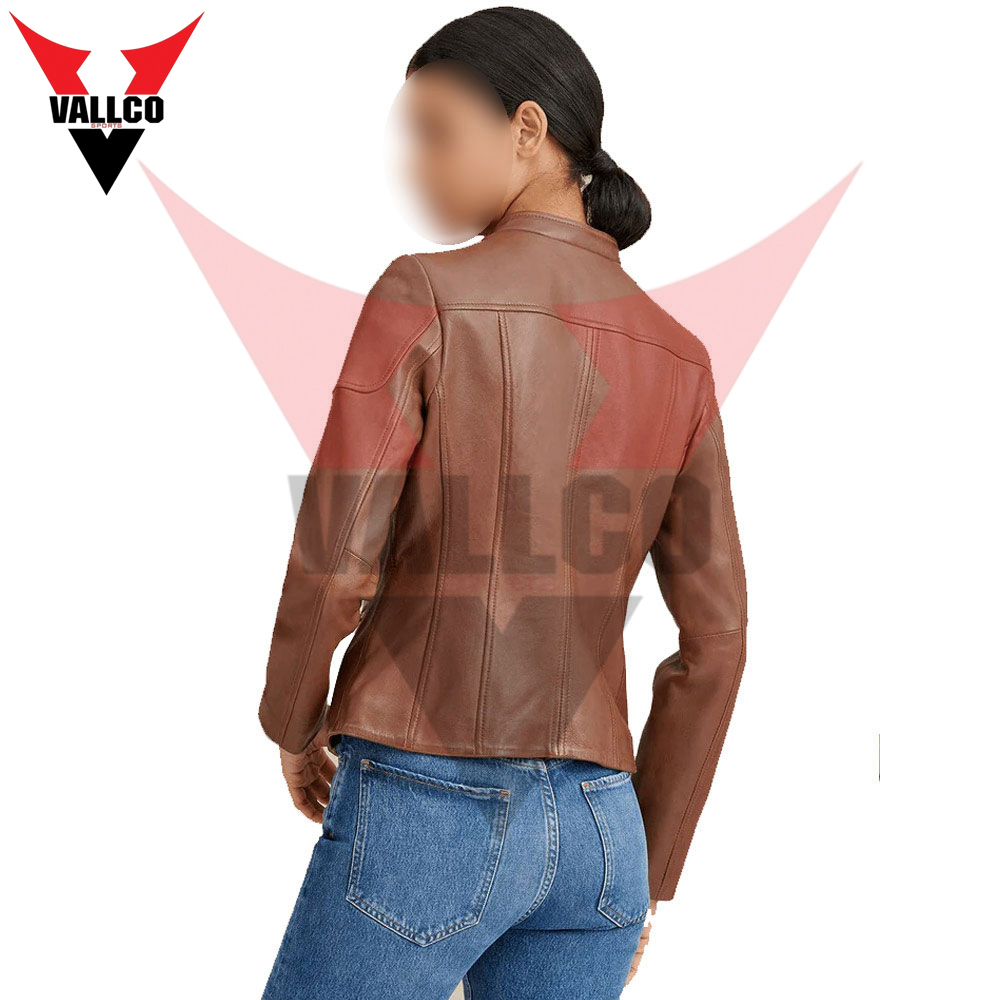 Casual Wear Product Best Quality Latest Style In Brown Color Fashion Wear Leather Jacket - view 3
