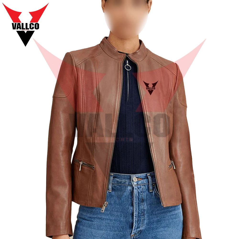 Casual Wear Product Best Quality Latest Style In Brown Color Fashion Wear Leather Jacket - view 5