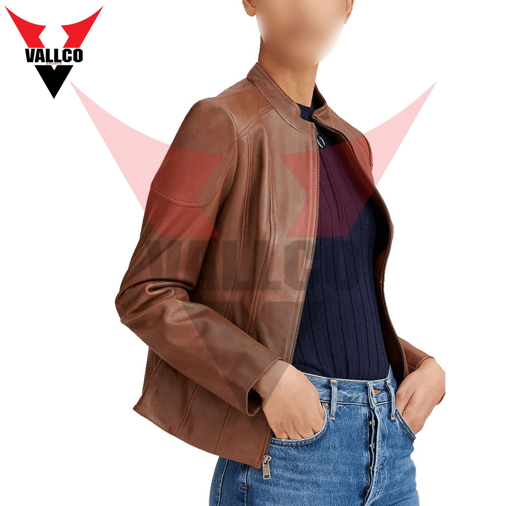 Casual Wear Product Best Quality Latest Style In Brown Color Fashion Wear Leather Jacket - view 9