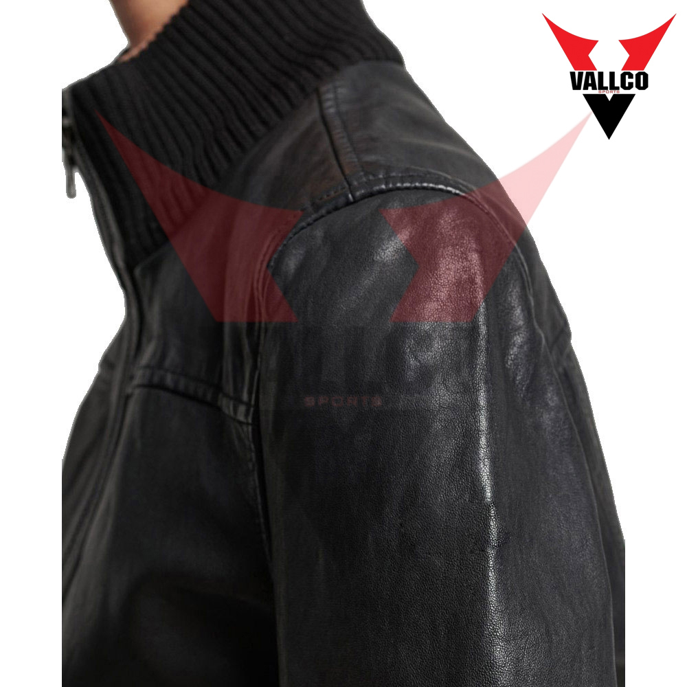 Black Solid Color Pakistan Made Highest Quality Best Supplier Women Fashionable Leather Jackets  - view 4