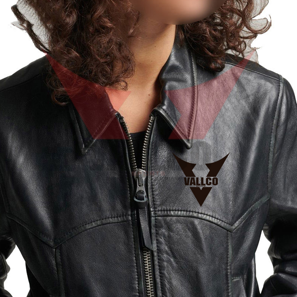 Black And Brown Color Best Selling Windproof Premium Quality Standard Collar Women Leather Jackets - view 6