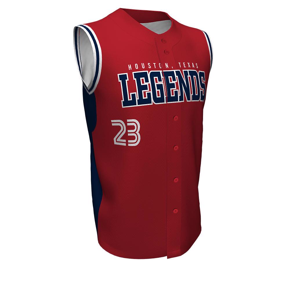 Baseball Full Button Sleeveless Jerseys Legends - view 5