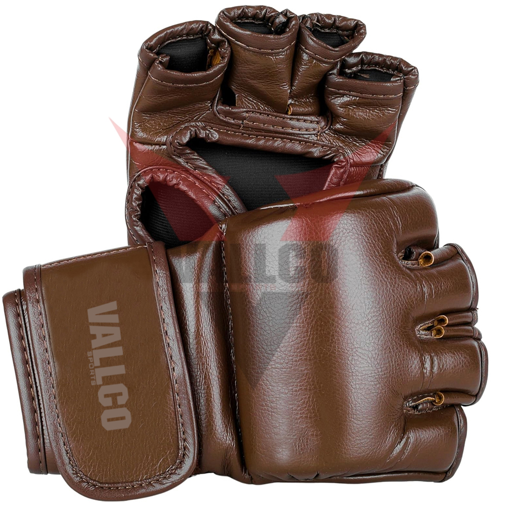 2024 Brown Solid Color Good Quality Newest Style Product 4 OZ MMA Training Gloves
