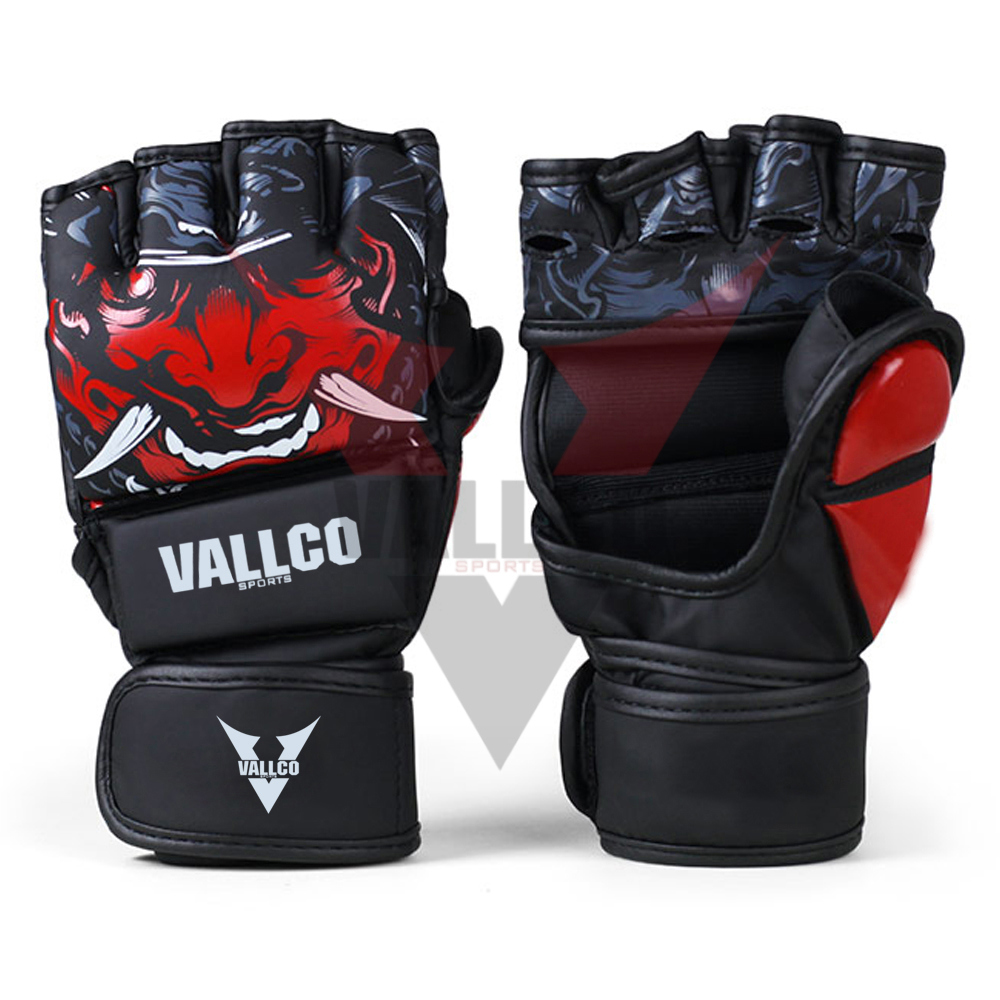 Black And Red Color PU Leather Highland Quality Good Supplier Adult Fighting Training MMA Gloves - view 11