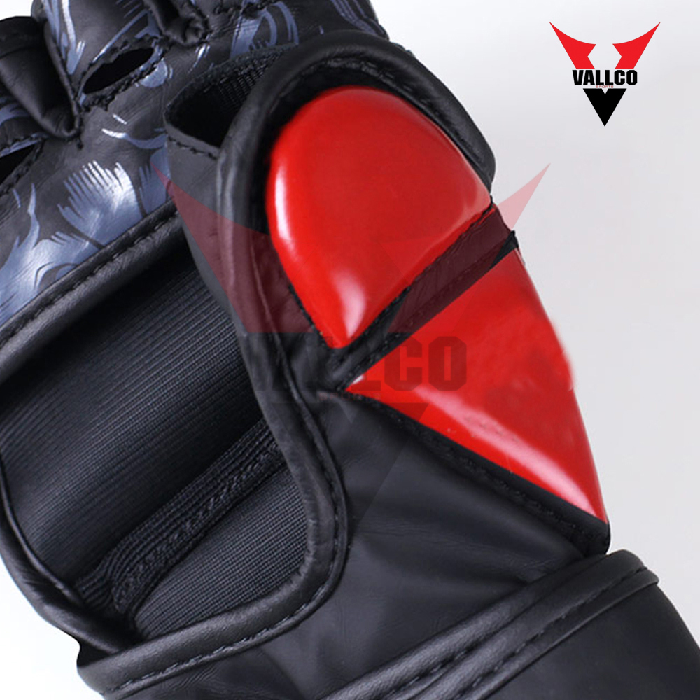 Black And Red Color PU Leather Highland Quality Good Supplier Adult Fighting Training MMA Gloves - view 12