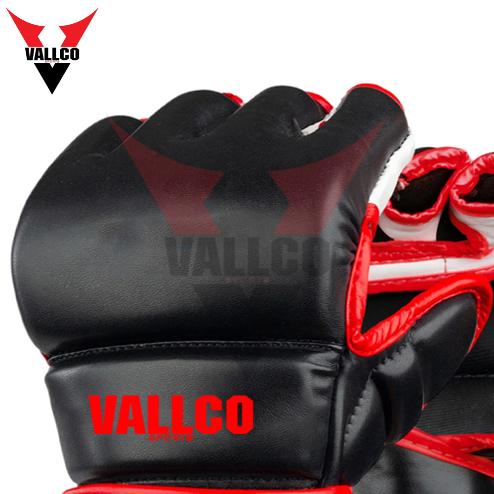 Black Red Color Highland Quality Leather Material Adult Wear MMA Training Gloves - view 11
