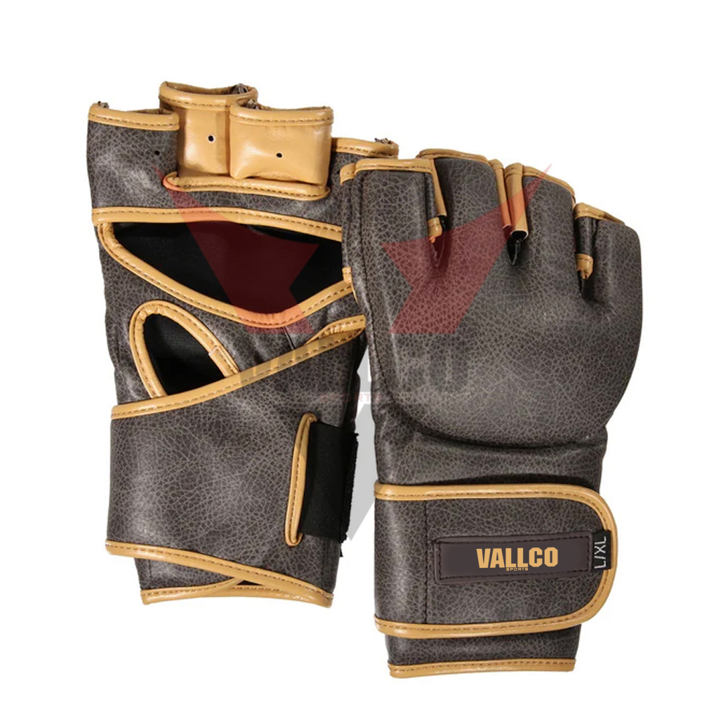 6 OZ Golden Rib Good Quality Latest Design Fighting Training Adult Wear Newest PU Leather MMA Gloves - view 8
