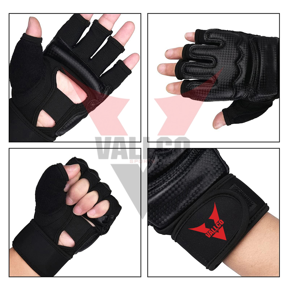  In Different Color Half Finger Punching Bag Fighting Training Black Medium Size MMA Gloves - view 12
