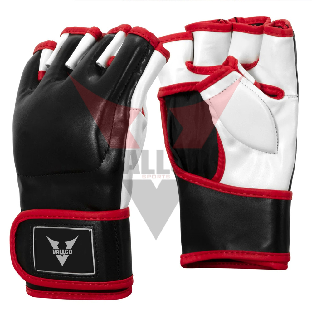 Black White Contrast Color New Arrival Pu Leather Material Newest MMA Gloves - view 4