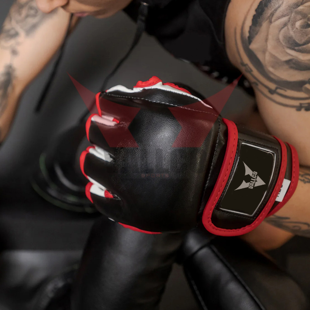 Black White Contrast Color New Arrival Pu Leather Material Newest MMA Gloves - view 6